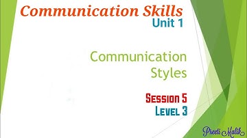 Communication Styles(Session 5)11th Class