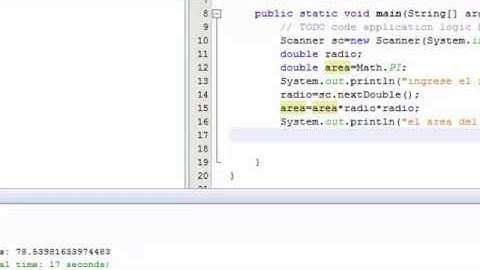 Area del Circulo en Netbeans