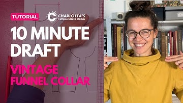 Draft a quick & easy funnel collar neck design - no pattern needed