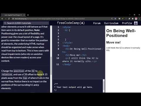 Applied Visual Design: Change an Element's Relative Position