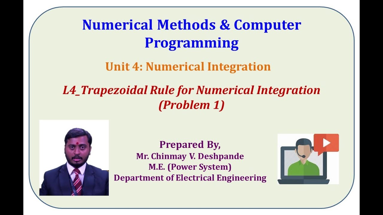 L4 Trapezoidal Rule for Numerical Integration Problem 1 - YouTube