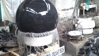 Giant Granite Kugel Ball Fountain, Floating Granite Stone Kugel, Spinning Stone Kugel, Water Ball