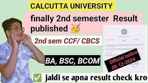 Cu 2nd sem Result 2024 Out 🔥| 2nd sem CCF & CBCS Result | BA, BSC, Bcom |Calcutta University result
