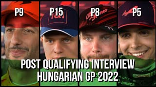 Information DANIEL RICCIARDO, VALTTERI, MICK & ESTEBAN POST QUALIFYING INTERVIEW HUNGARIAN GP 2022 News