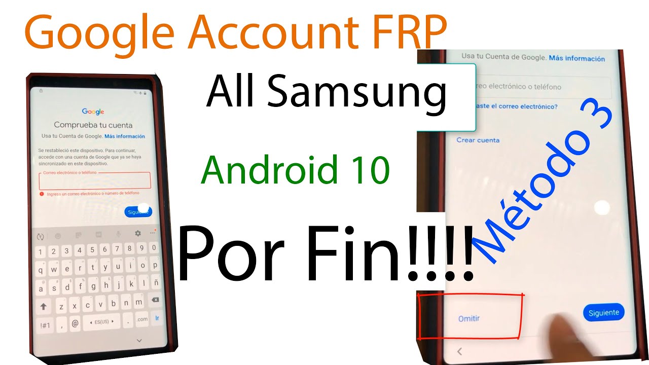 Eliminar cuenta de Google FRP Android 10 Samsung Seguridad (Julio 2020 ...