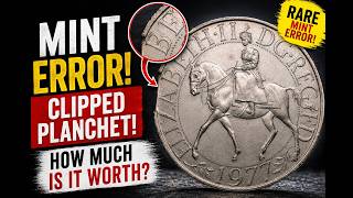 Mint Error: 1977 Silver Jubilee Crown coin struck on clipped planchet