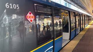 TransLink Alstom Mark V 6091-6105 Departs At Metrotown SkyTrain Station 