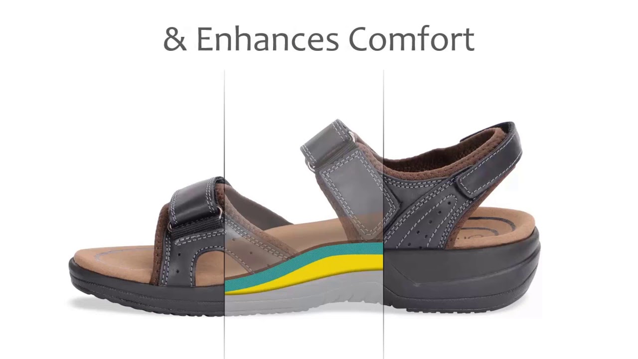 Men's leather sandals with arch support