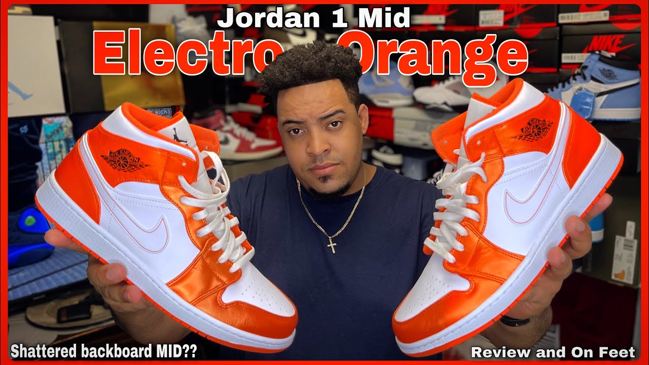 Jordan 1 Mid Electro Orange “shattered 