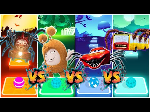 Choo-choo charles VS Oddbods VS Mcqueen Eater VS Bus Eater | Tiles Hop EDM Rush