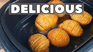 Delicious Garlic & Herb Air Fryer Hasselback Potatoes With Aldi Quiche