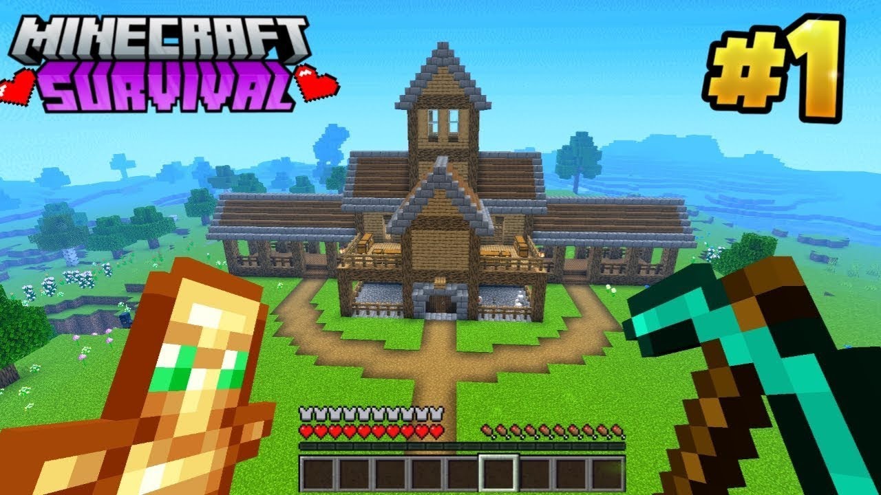 Minecraft PE Survival Series Ep 1 in Hindi 1.21 | Made op Survival Base ...