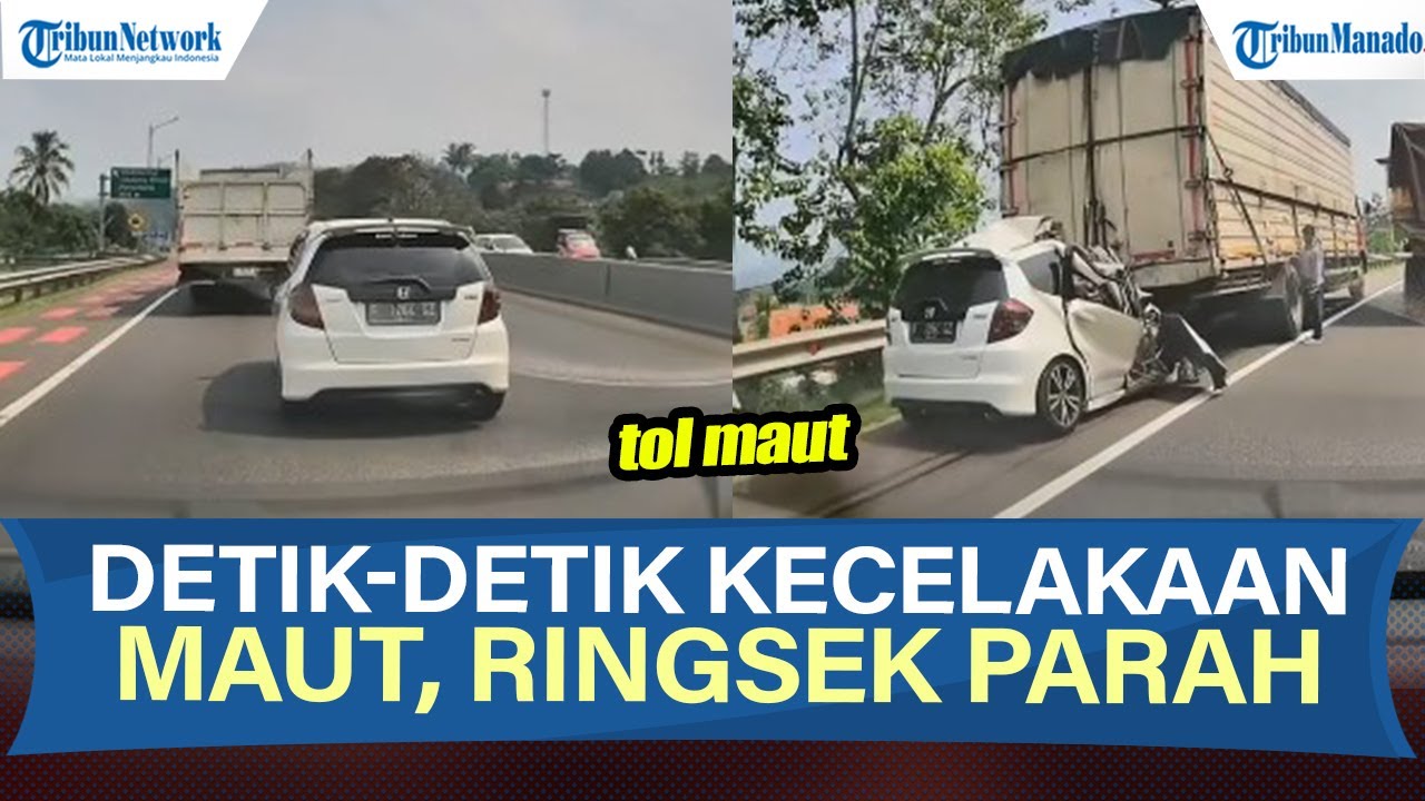 DETIK-DETIK KECELAKAAN MAUT, MOBIL RINGSEK PARAH HANTAM BELAKANG TRUK