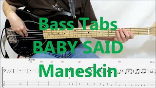 Maneskin - Baby Said (BASS COVER TABS)