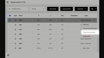 Copy a Layout Point to a Control Point in Topcon Digital Layout