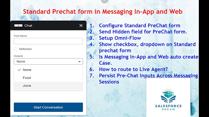 Standard Pre Chat in Salesforce Messaging for In App and Web Series 2 #servicecloud