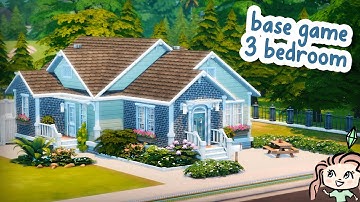 3 bedroom family home using only base game 🩵 || The Sims 4 Speed Build