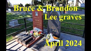 Bruce Lee and Brandon Lee Gravesite, April 2024, Seattle Lakeview Cemetery