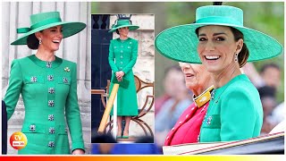 Princess Catherine Stunning In Green Outfit As An Tribute To The Irish Guards At Trooping The Colour