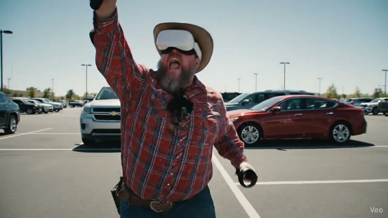 Cowboy Plays VR Shooting Game