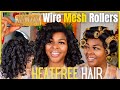 Roller set tutorial  heatfree super curly hairstyle  wire mesh rollers
