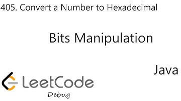 LeetCode 405 | Convert a Number to Hexadecimal | Bits Manipulation | Debug | Java