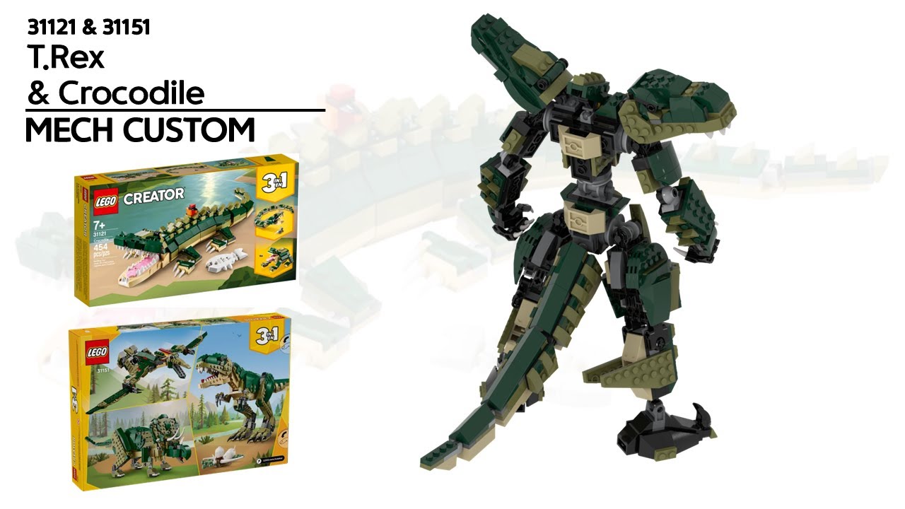 LEGO 31151 T.Rex & 31121 Crocodile Mech Custom Full Version - YouTube