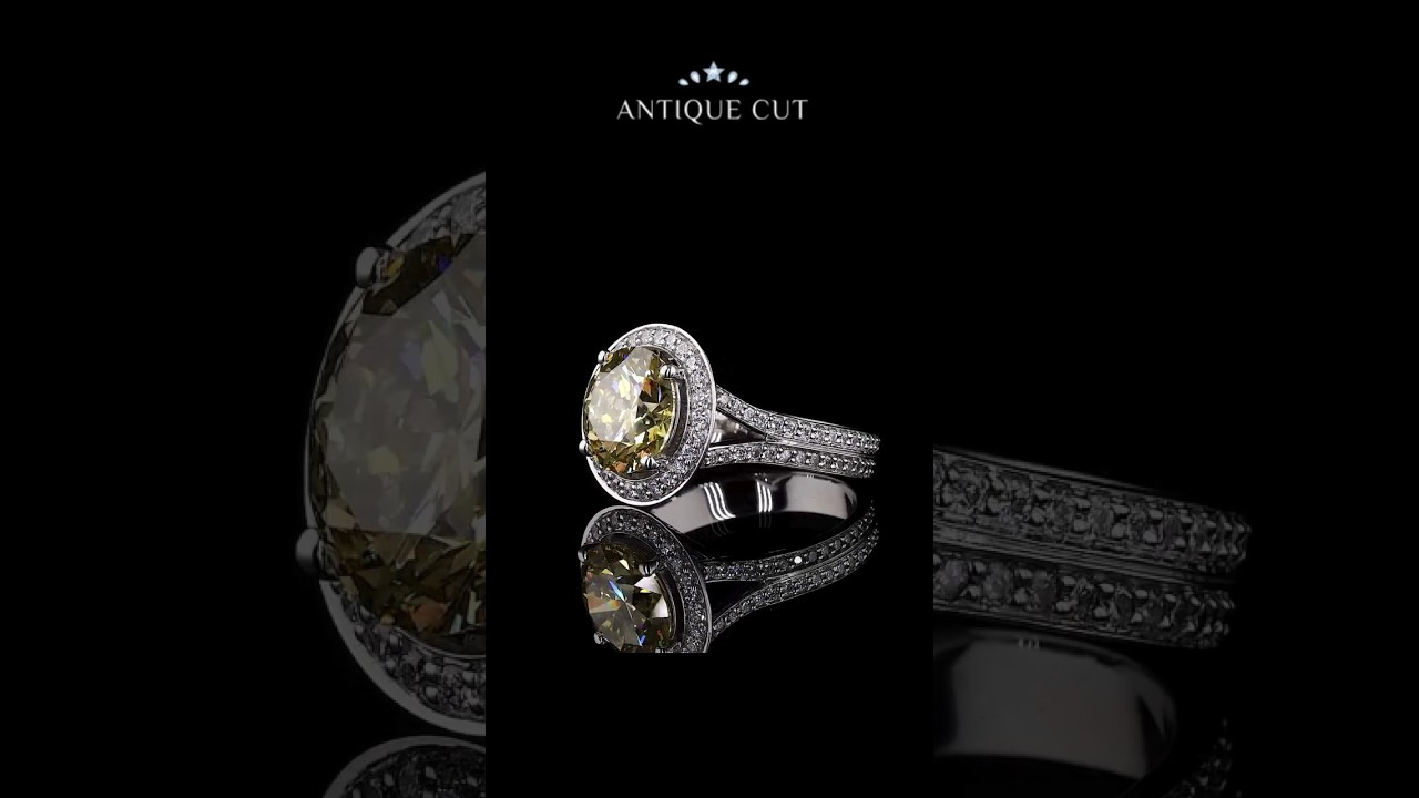 4.25TCW Fancy Yellow Round Cut Halo Diamond Engagement Ring #yellowstone #roundcutdiamond