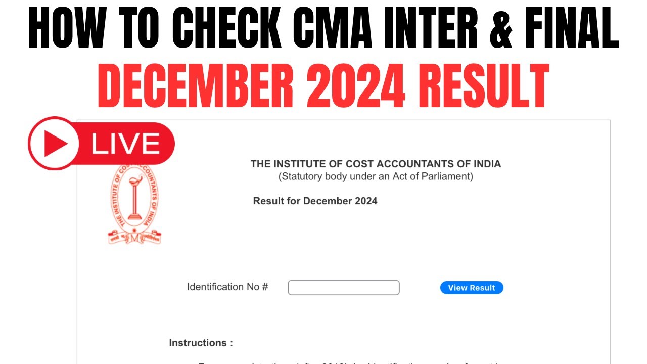 live Demo :- How to check CMA Exam December 2024 Result | CMA inter ...