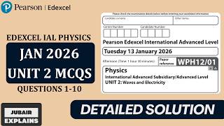 IAL Physics Jan 2026 Unit 2 | MCQs | Edexcel