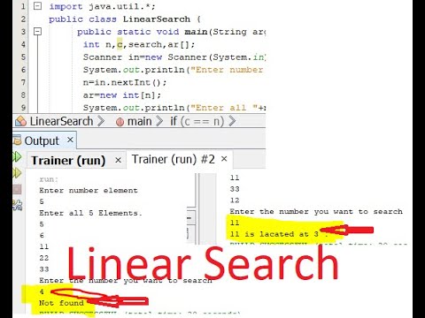 Linear search in Java NetBeans by Amharic Language - YouTube