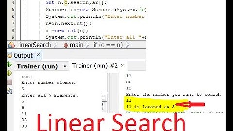 Linear search in Java NetBeans by Amharic Language