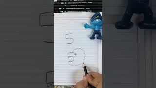 تعليم رسم الأرقام الإنجليزية رقم 5 وتحويله إلى أسد ببساطه وسهولة