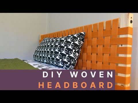 DIY Woven Canvas Headboard