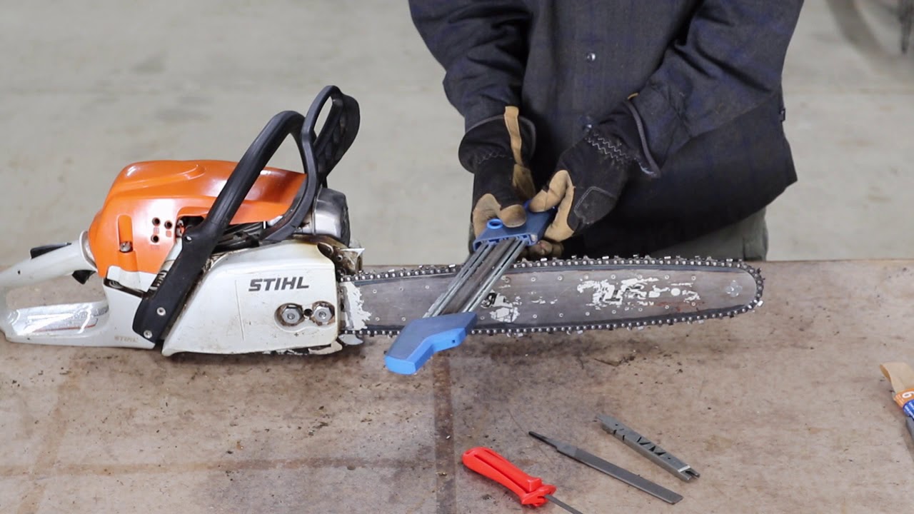 Learn how to Sharpen a Chainsaw with a File Guide - YouTube