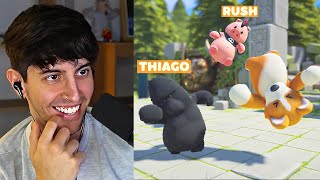 Robleis juega Party Animals con Thiago y Rush