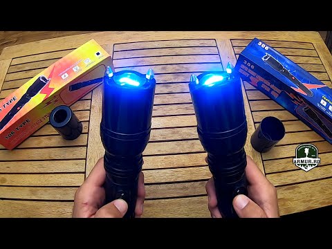 Electrosoc TW-306 VS TW-106 Review 2020 Test Stun Gun High Voltage 2500Kv Lanterna Flashlight