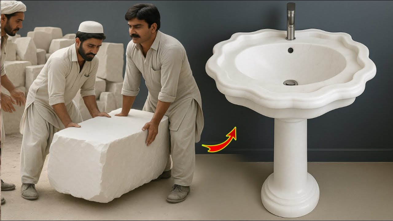 Amazing Skill! Turning Raw Stone into a Beautiful Wash Basin