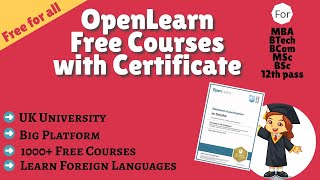 OpenLearn Free Courses with Certificate , Learn diffrent languages, Courses for every field Students