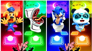 SHERIFF LABRADOR 🆚 BABY BUS 🆚 SKIBIDI TOILET 🆚 SONIC TOILET l Tiles Hop EDM Rush?#coffindance