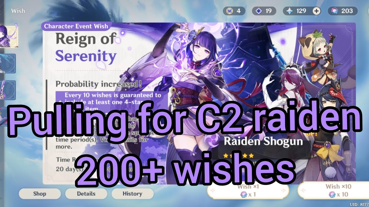 Pulling Raiden 200+ fates pulling for C2 raiden || genshin impact || - YouTube