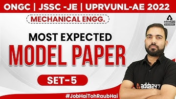 ONGC | JSSC -JE | UPRVUNL-AE 2022 |Mechanical Engineering |Most Expected Model paper| #5 by Rk sir