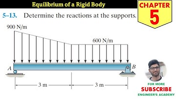 5-13 Equilibrium of a Rigid Body (Chapter 5) Hibbeler Statics 14th Edition Engineers Academy