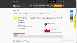 ACC 303 Unit 8 Chapter 8 Assignment Latest | Homework Joy