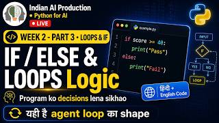 Python for Agentic AI Developers 🔴 Class 6 | if-else & Loops Explained Simply | Beginner to Pro