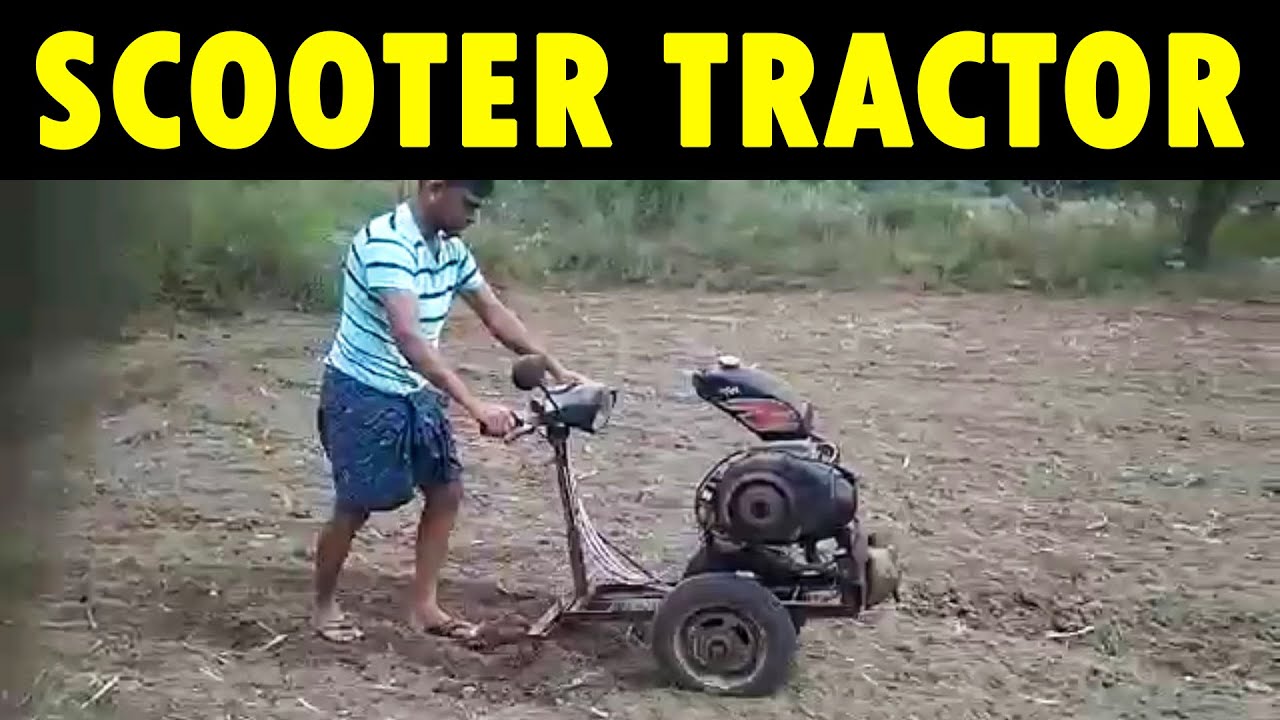 Scooter Engine Tiller | Homemade Scooter Cultivator / Scooter Tractor |  Motorcycle Power Weeder - YouTube