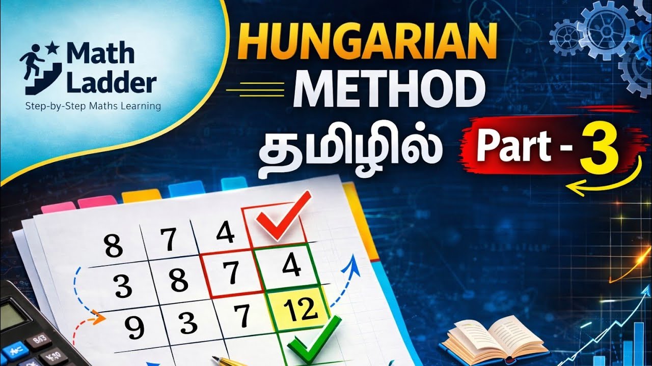 Hungarian Method Part 3 Tamil | Assignment Problem Solved Example Step ...