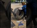 Girl Truck Mechanic Fixing Giant Wheels🤯 #short #girl #truck #mechanic #fix #wheels #viral #facts