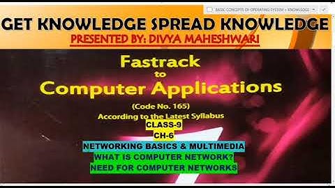 FASTRACK TO COMPUTER APPLICATIONS PART-1 CLASS-9 CH-6 NETWORKING BASICS AND MULTIMEDIA