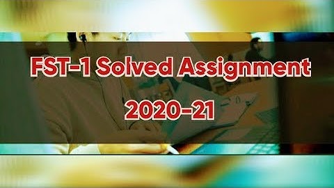 Fst-01 Solved Assignment 2020-21|#IGNOU